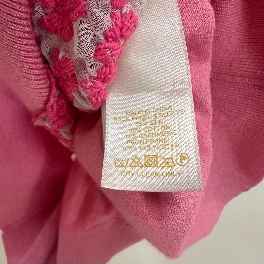 Kate Spade Mercy Sweater in Hot Pink Short Sleeve Cashmere Cotton Women’s Medium - Picture 5 of 5